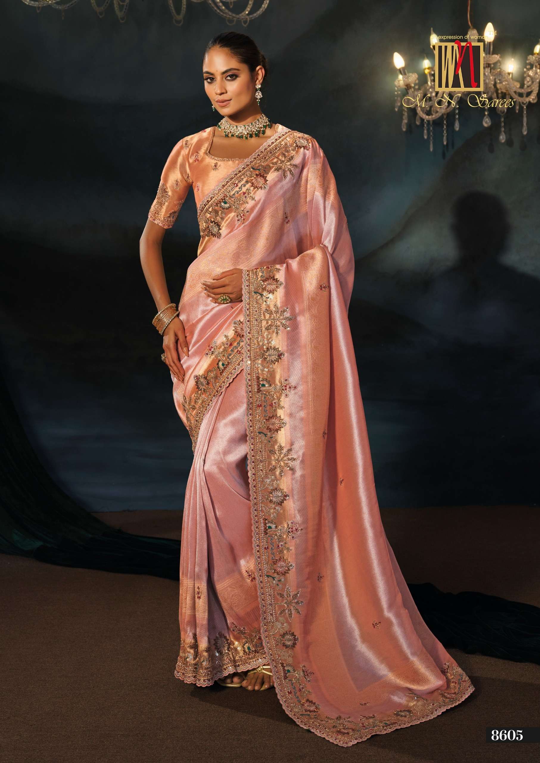 M N 8600 Series 8601 To 8613 the Royal and classic Heritage Collection saree wholesale in surat